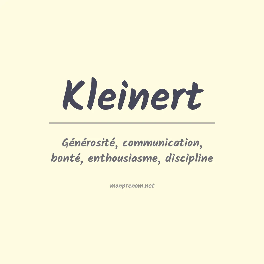 Signification du prénom Kleinert