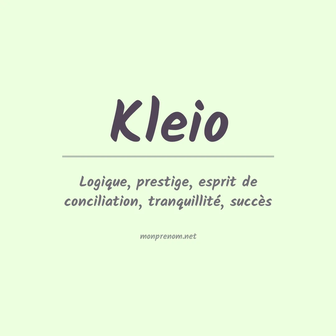 Signification du prénom Kleio