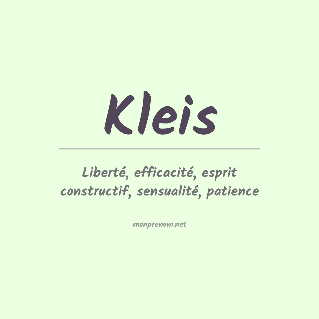Signification du prénom Kleis