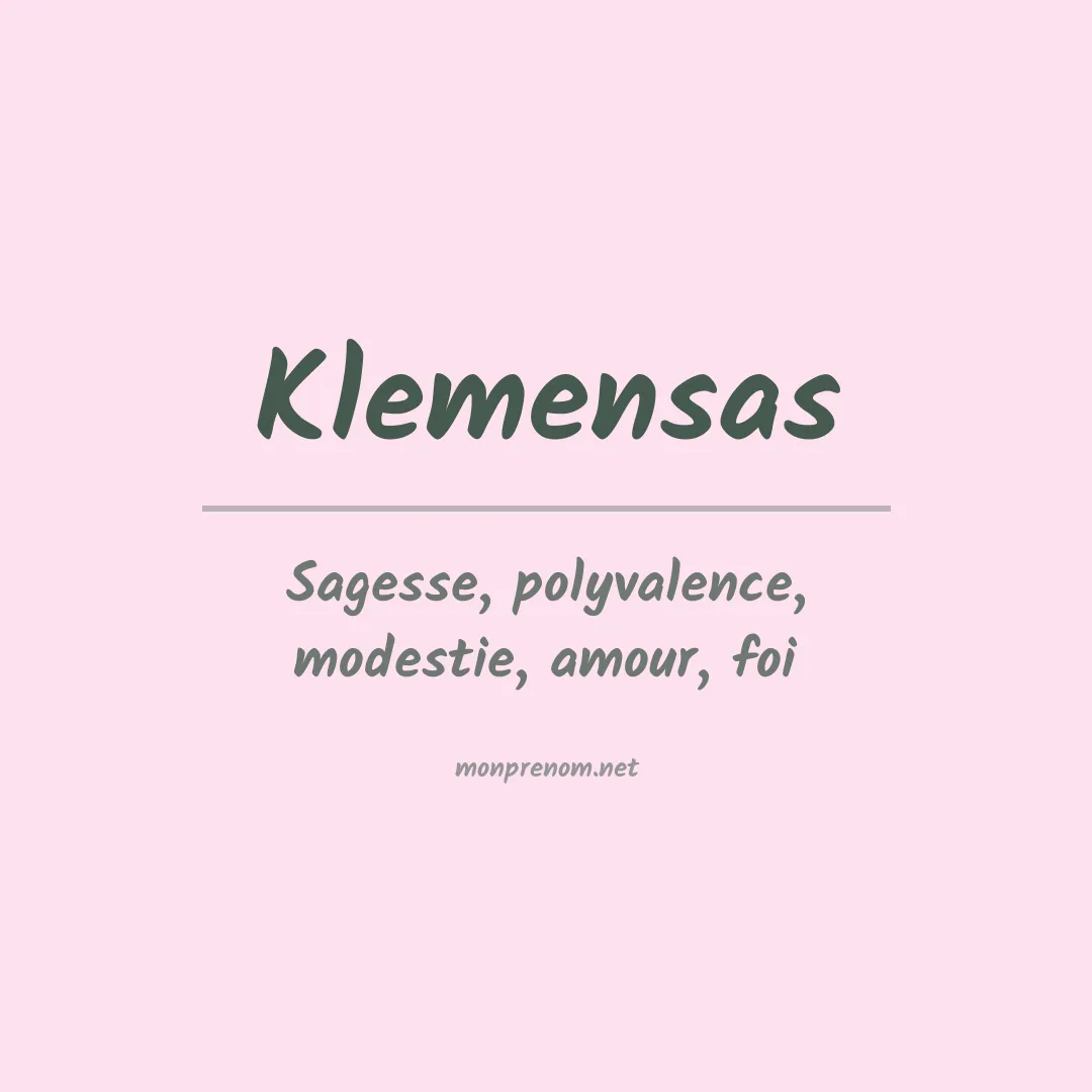 Signification du prénom Klemensas