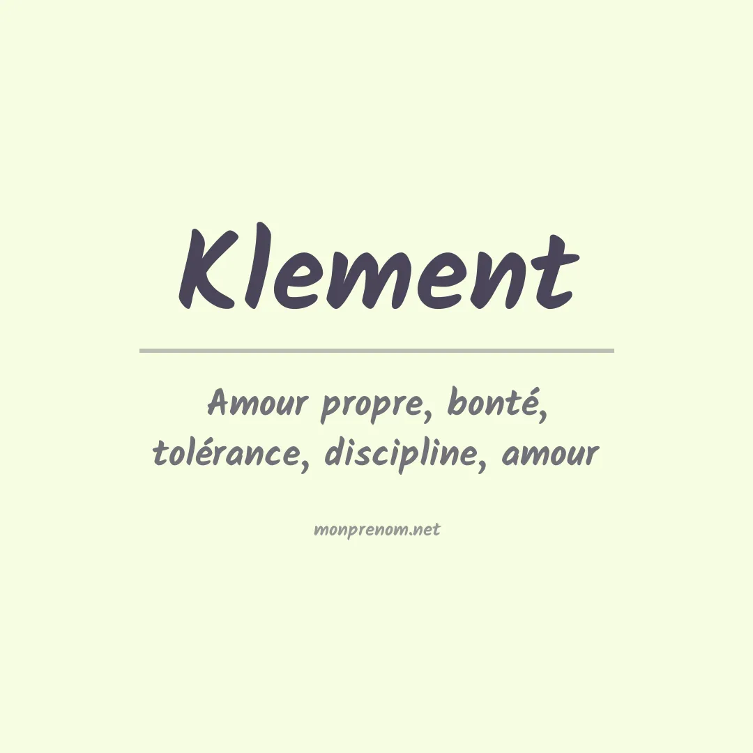 Prénom Klement