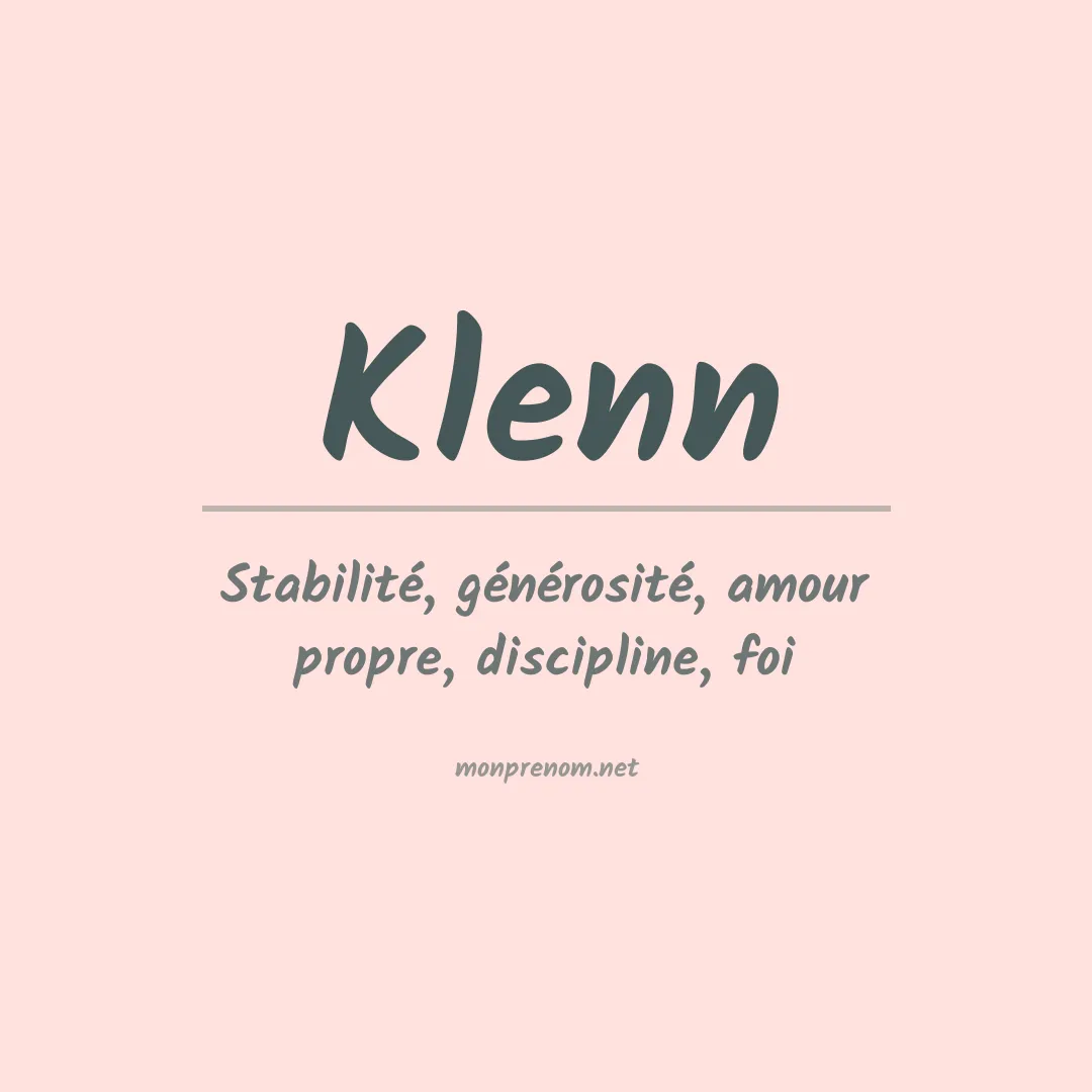 Signification du prénom Klenn