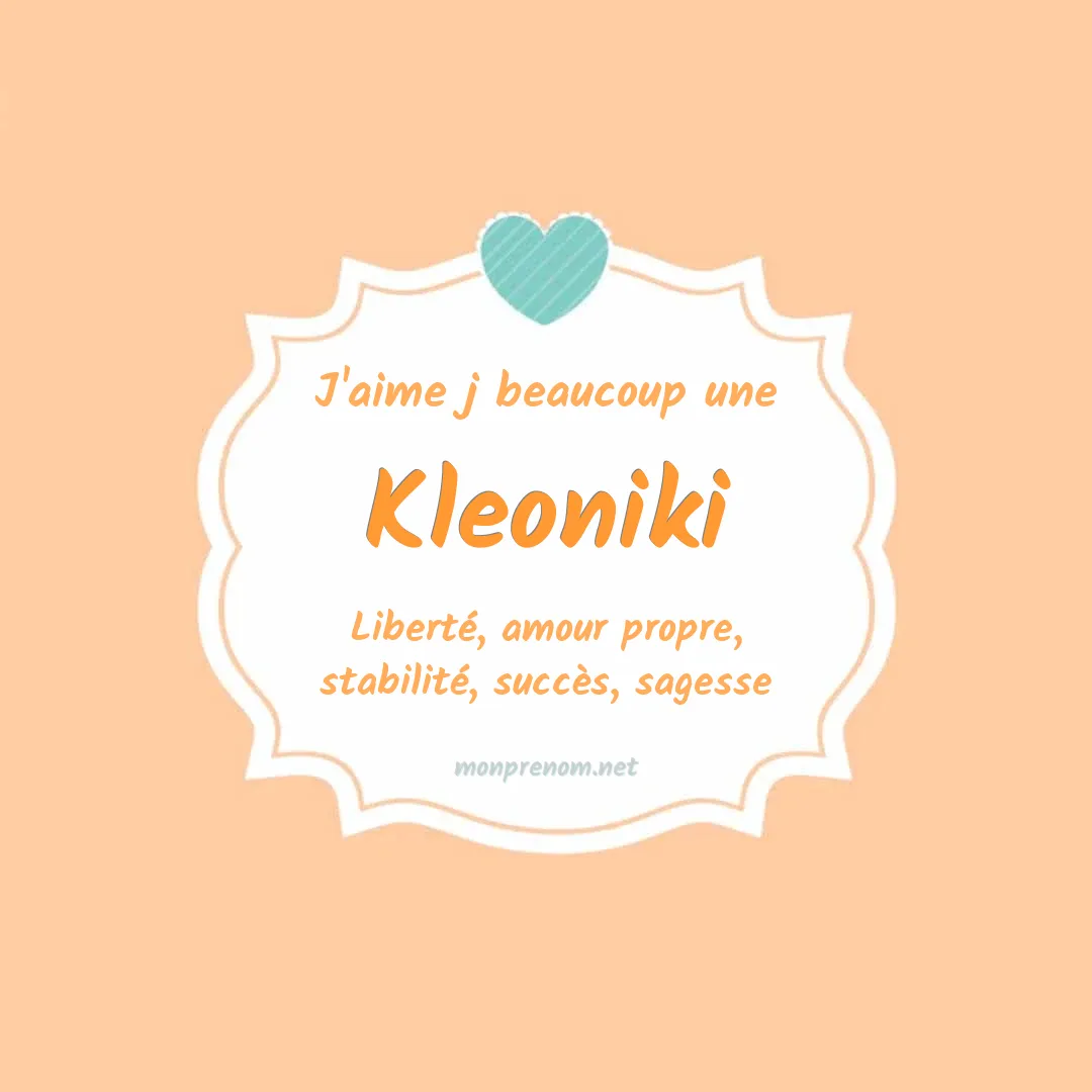 J'aime beaucoup Kleoniki