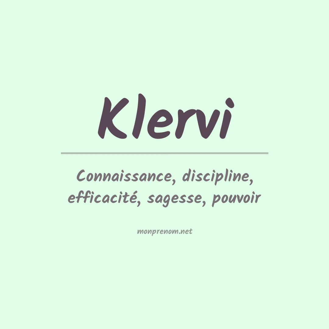 Signification du prénom Klervi