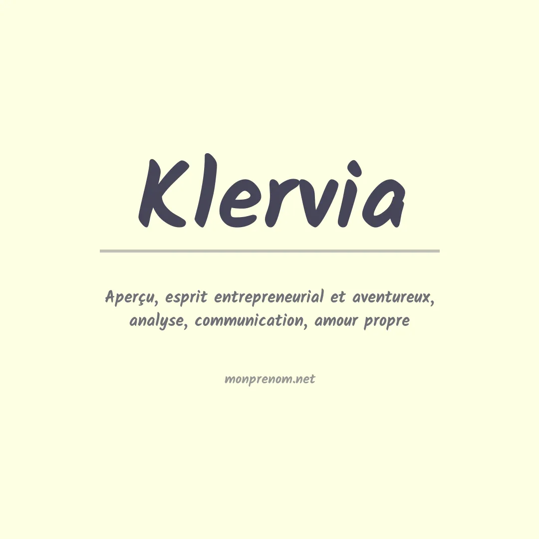 Signification du prénom Klervia