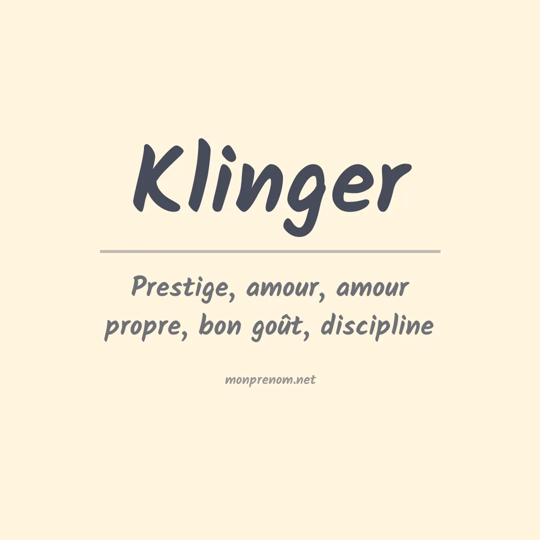 Prénom Klinger