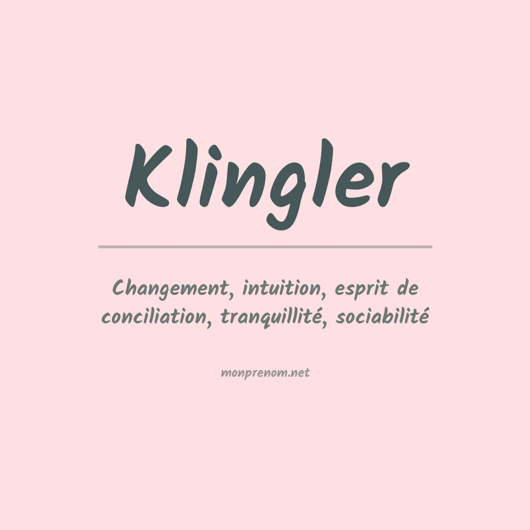 Prénom Klingler