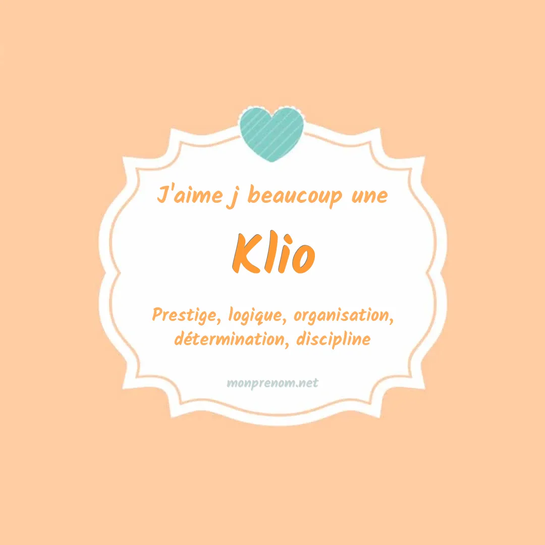 J'aime beaucoup Klio