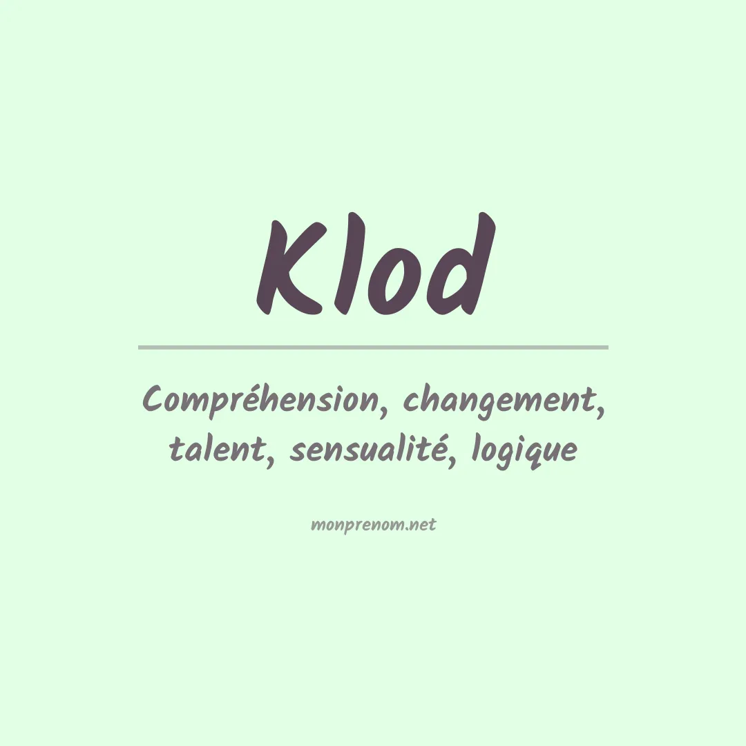 Signification du prénom Klod