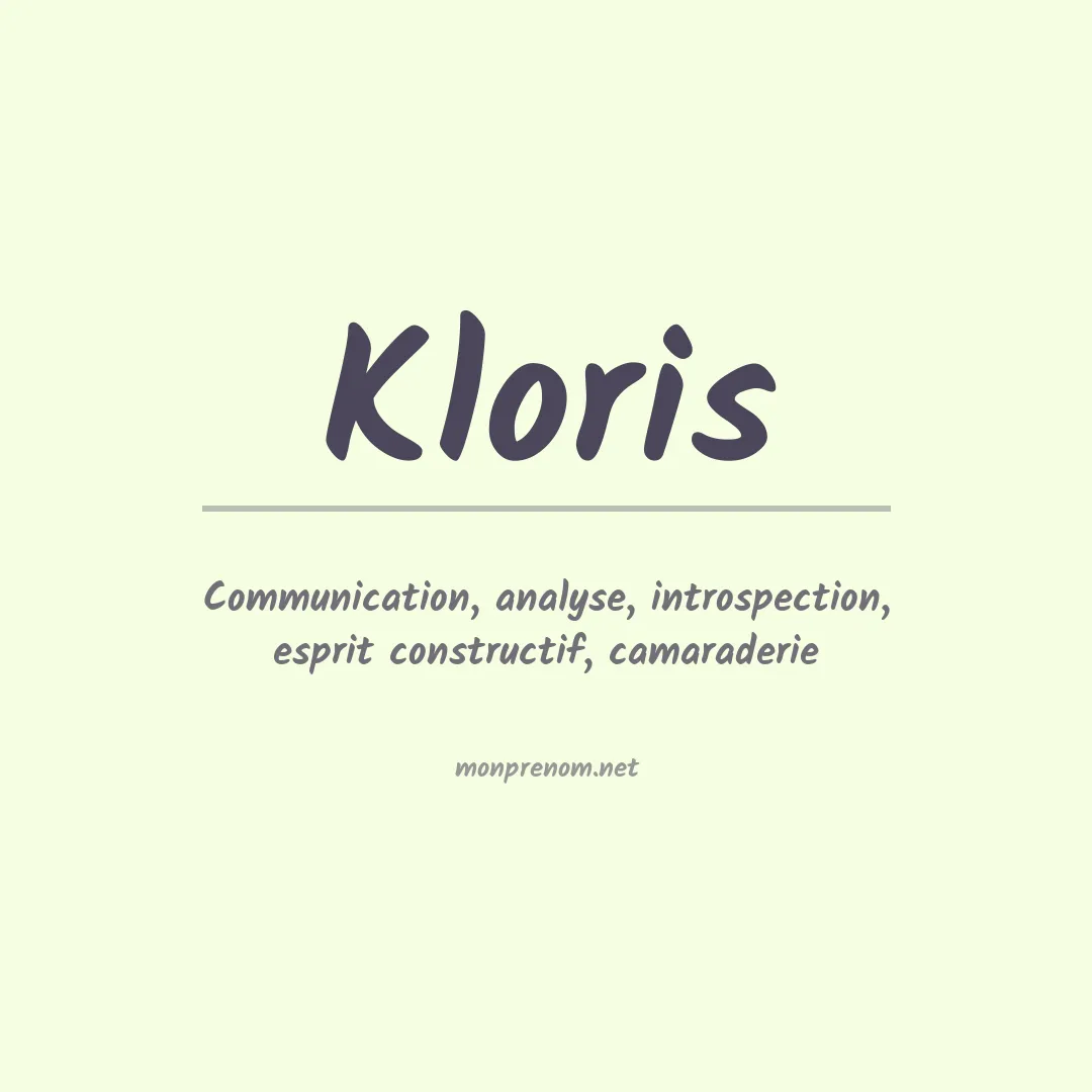 Signification du prénom Kloris