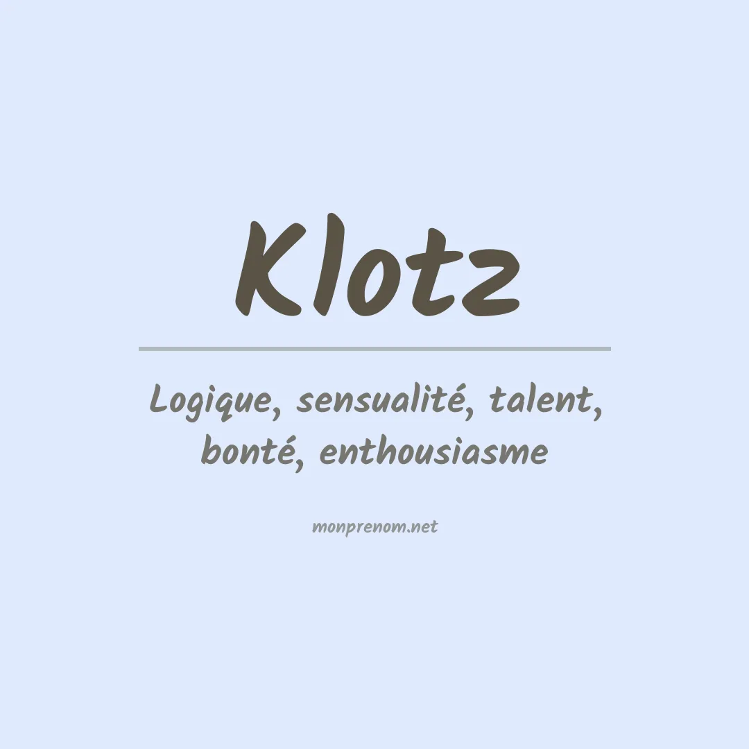 Prénom Klotz
