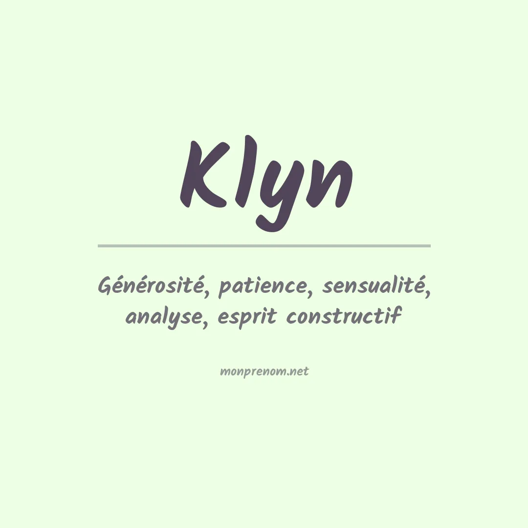 Signification du prénom Klyn
