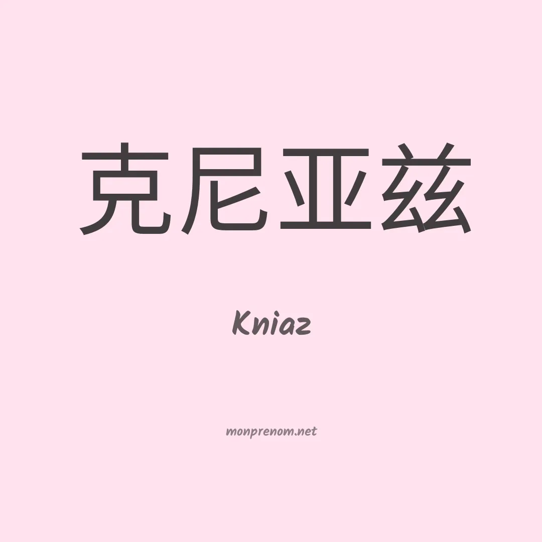 Kniaz en chinois