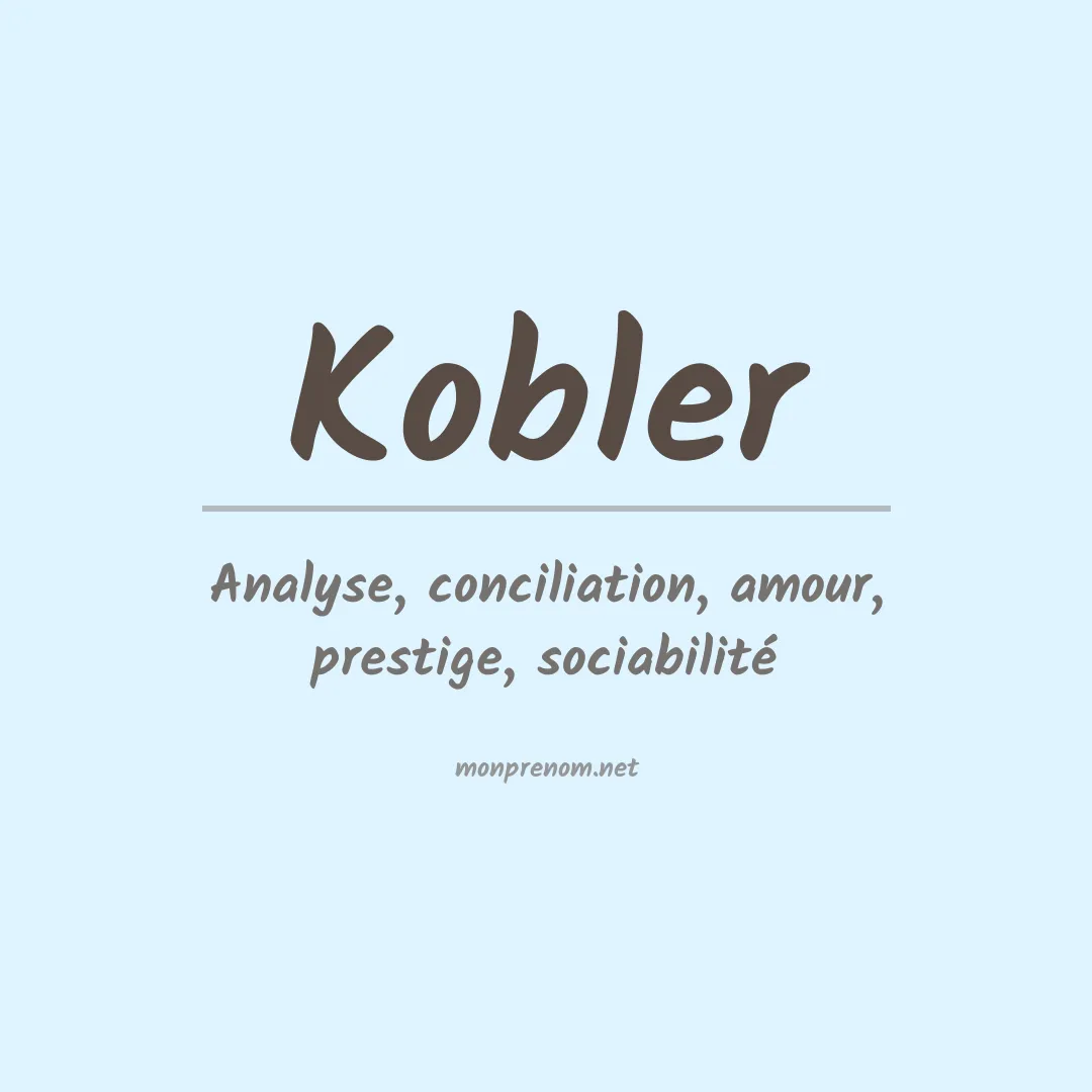 Signification du prénom Kobler