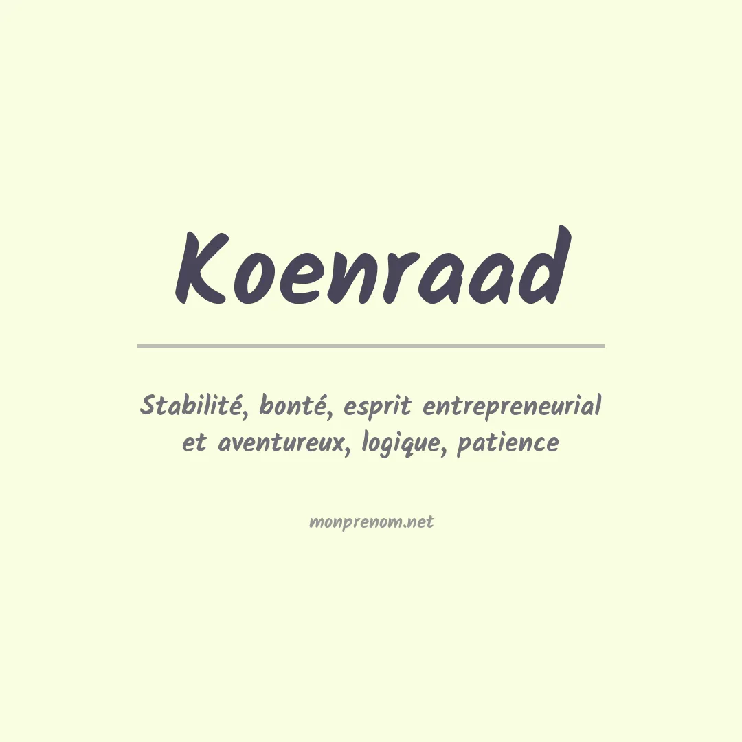 Signification du prénom Koenraad