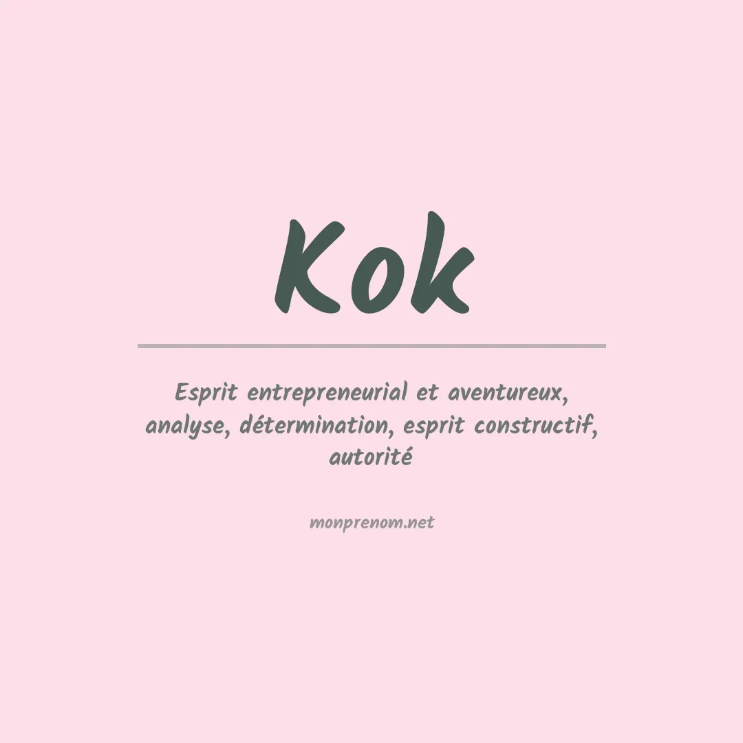 Prénom Kok