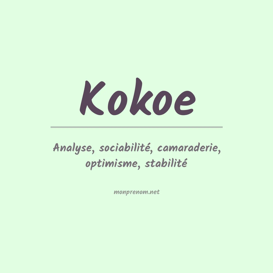 Signification du prénom Kokoe