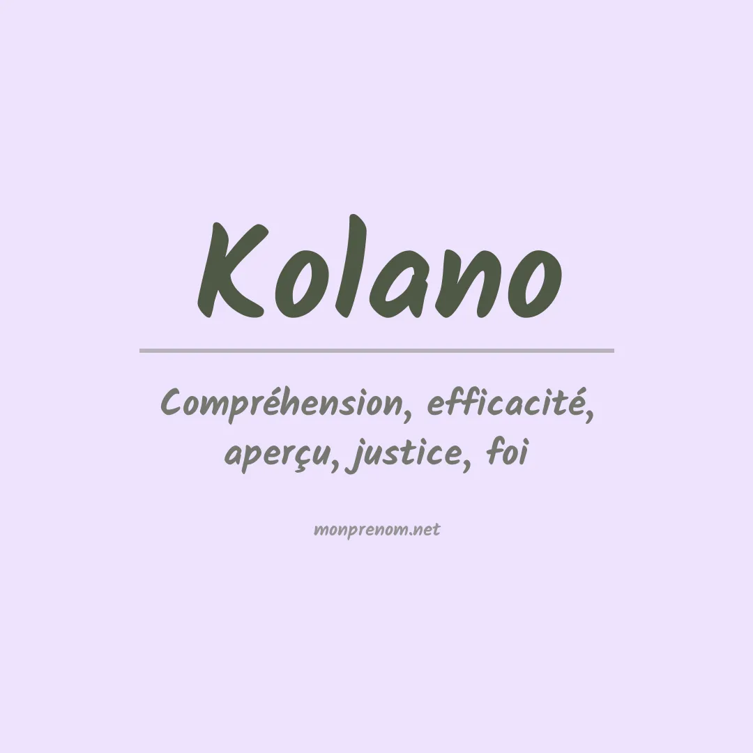 Prénom Kolano