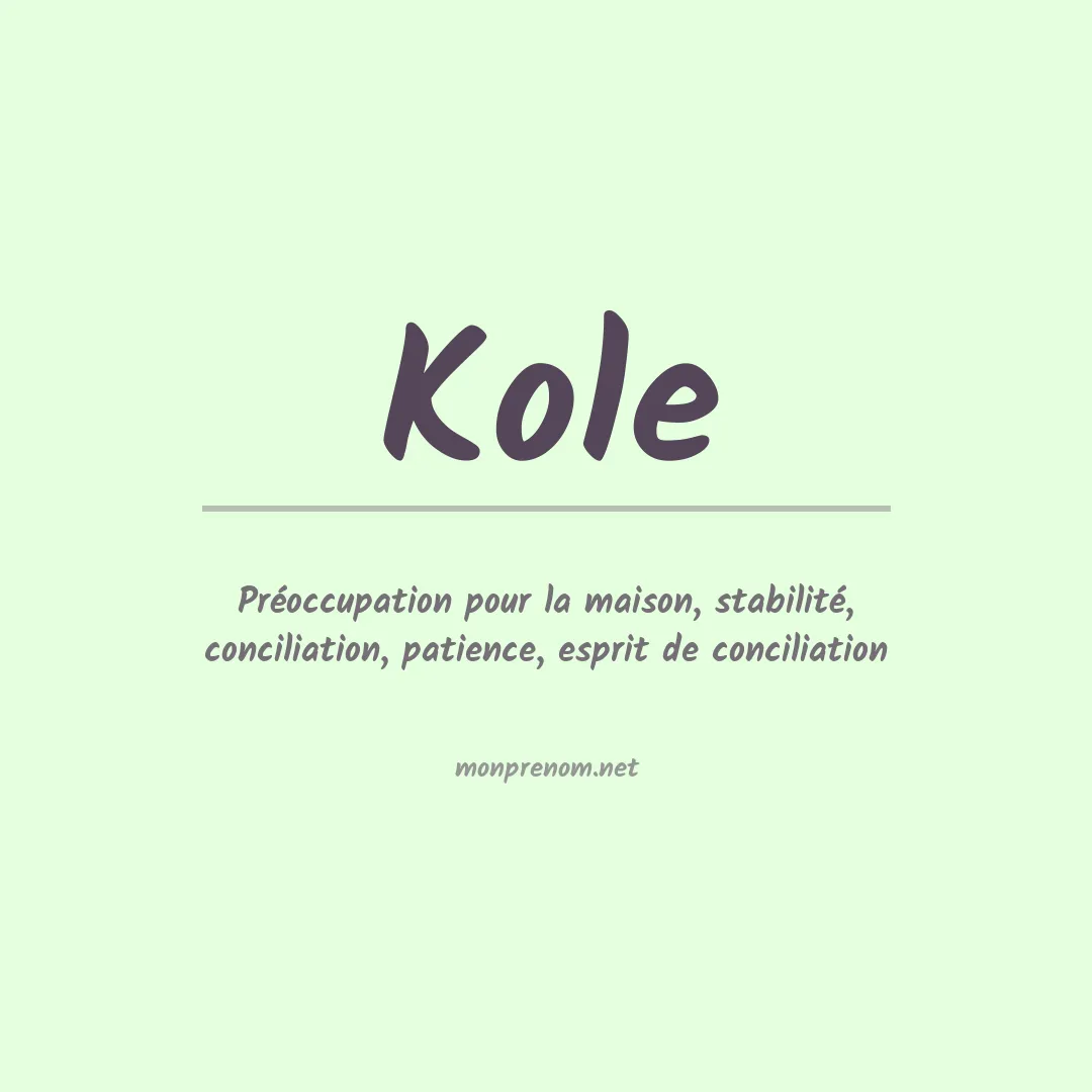 Prénom Kole