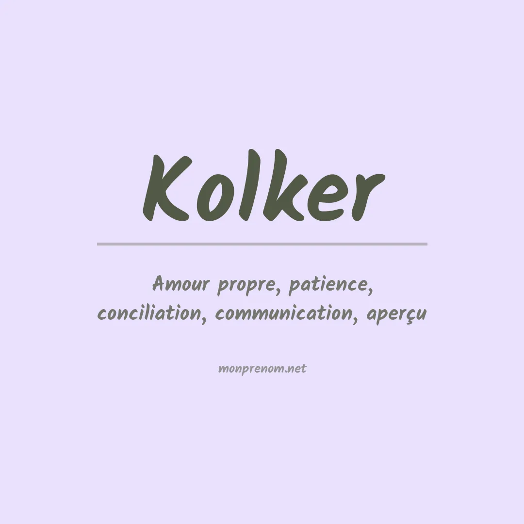 Prénom Kolker