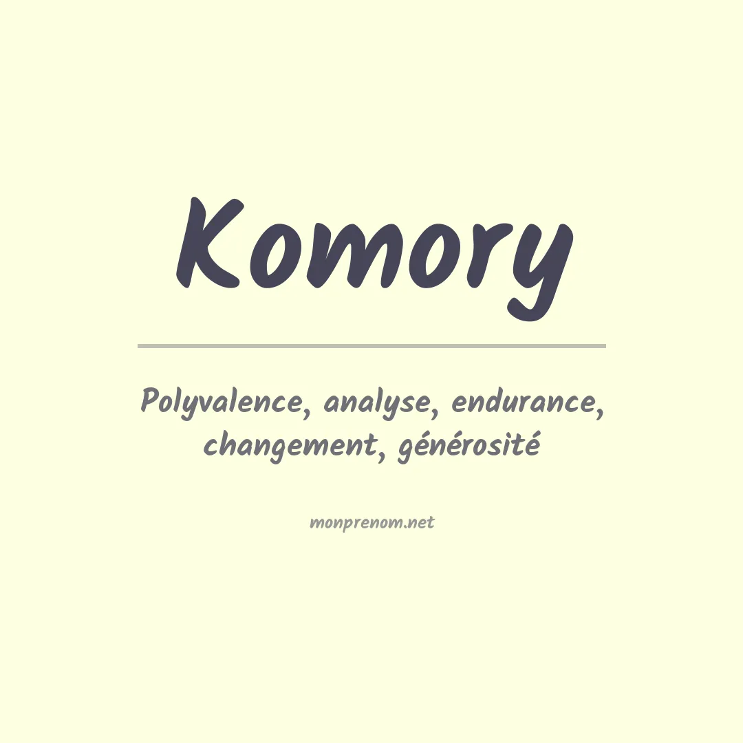 Signification du prénom Komory