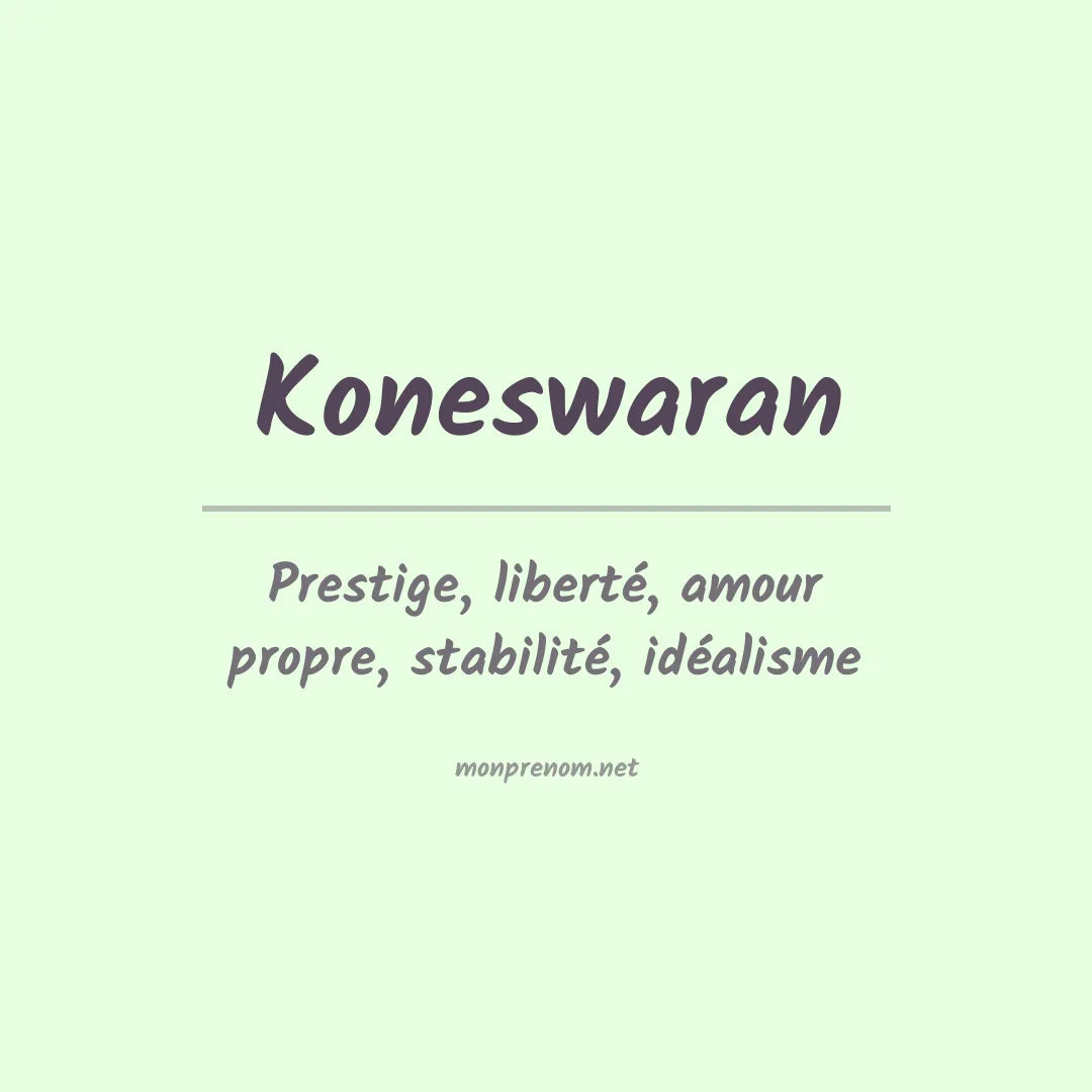 Signification du prénom Koneswaran