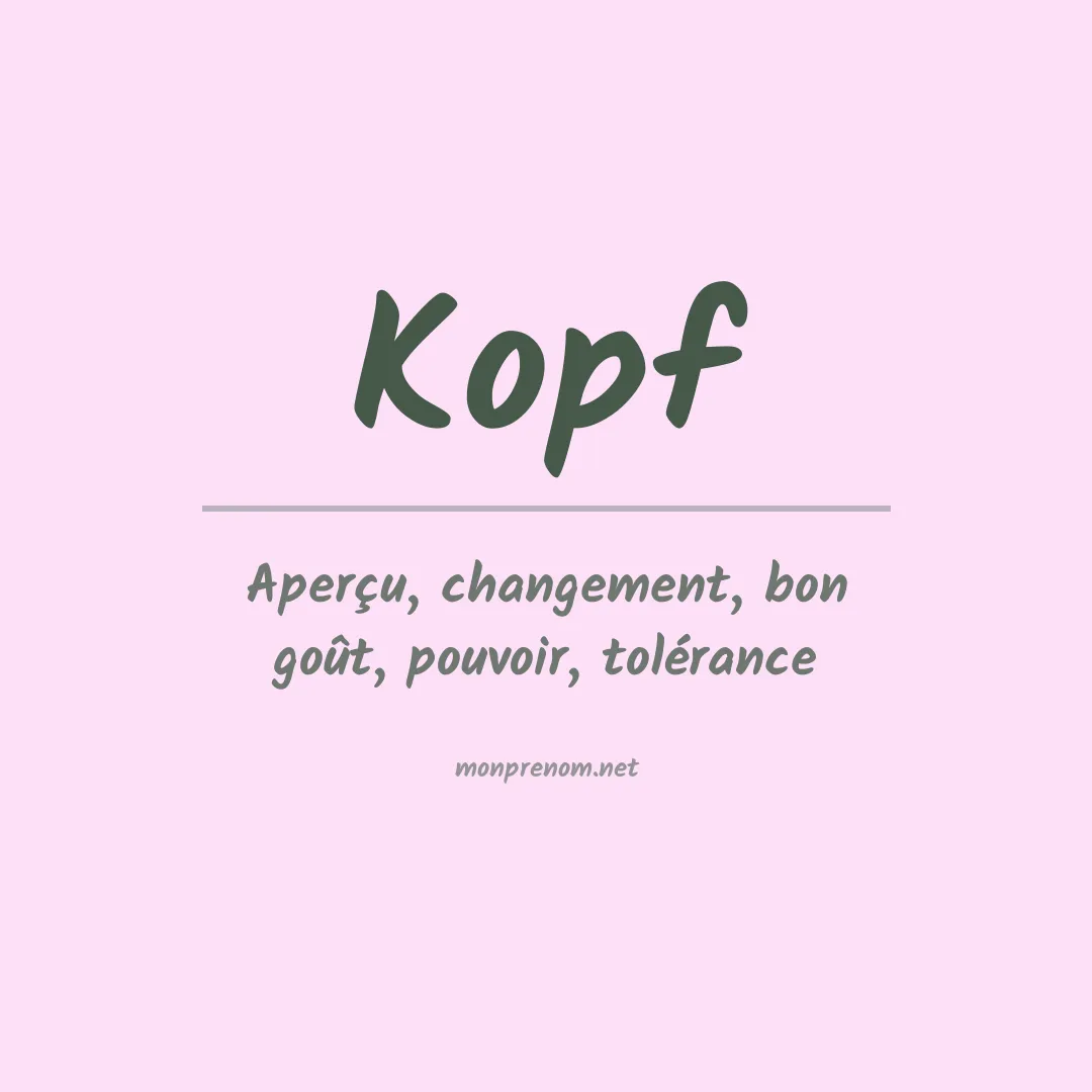 Prénom Kopf