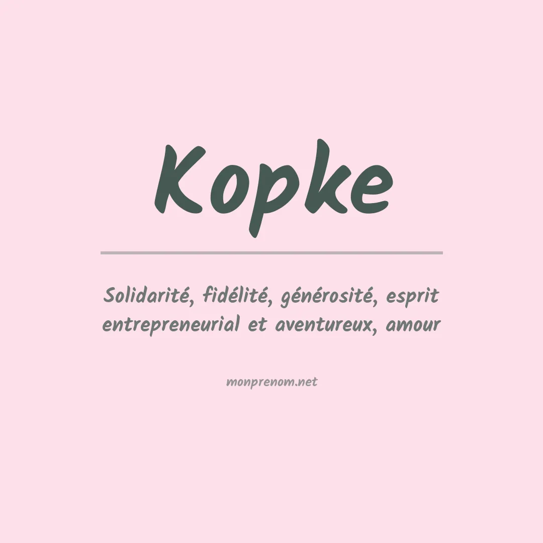 Prénom Kopke