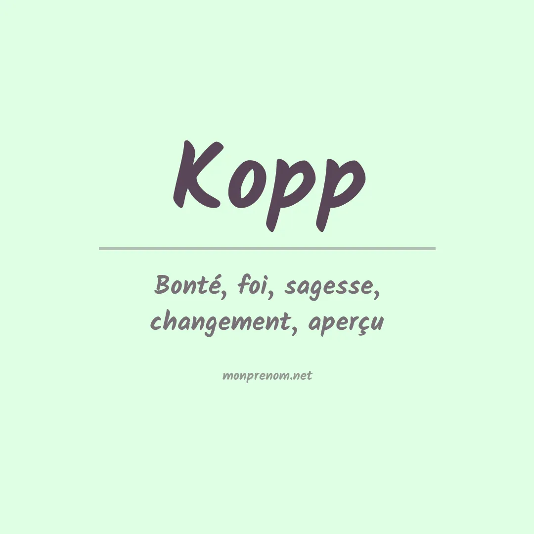 Prénom Kopp