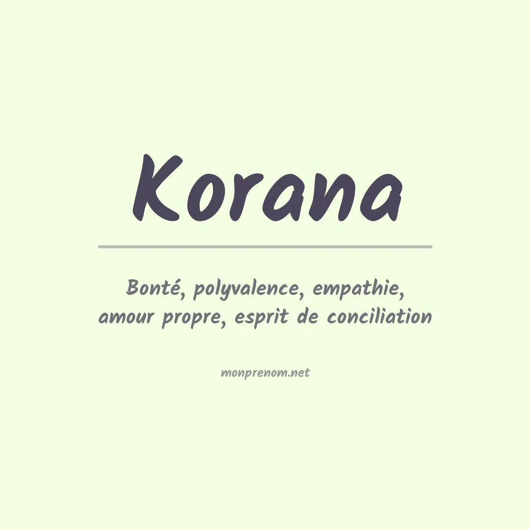 Signification du prénom Korana