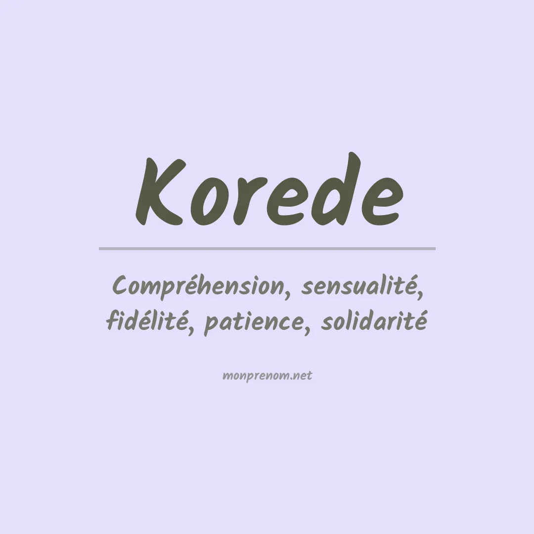 Signification du prénom Korede