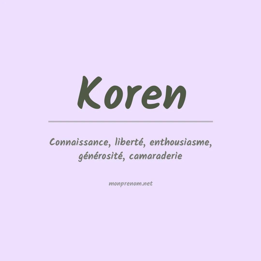 Prénom Koren
