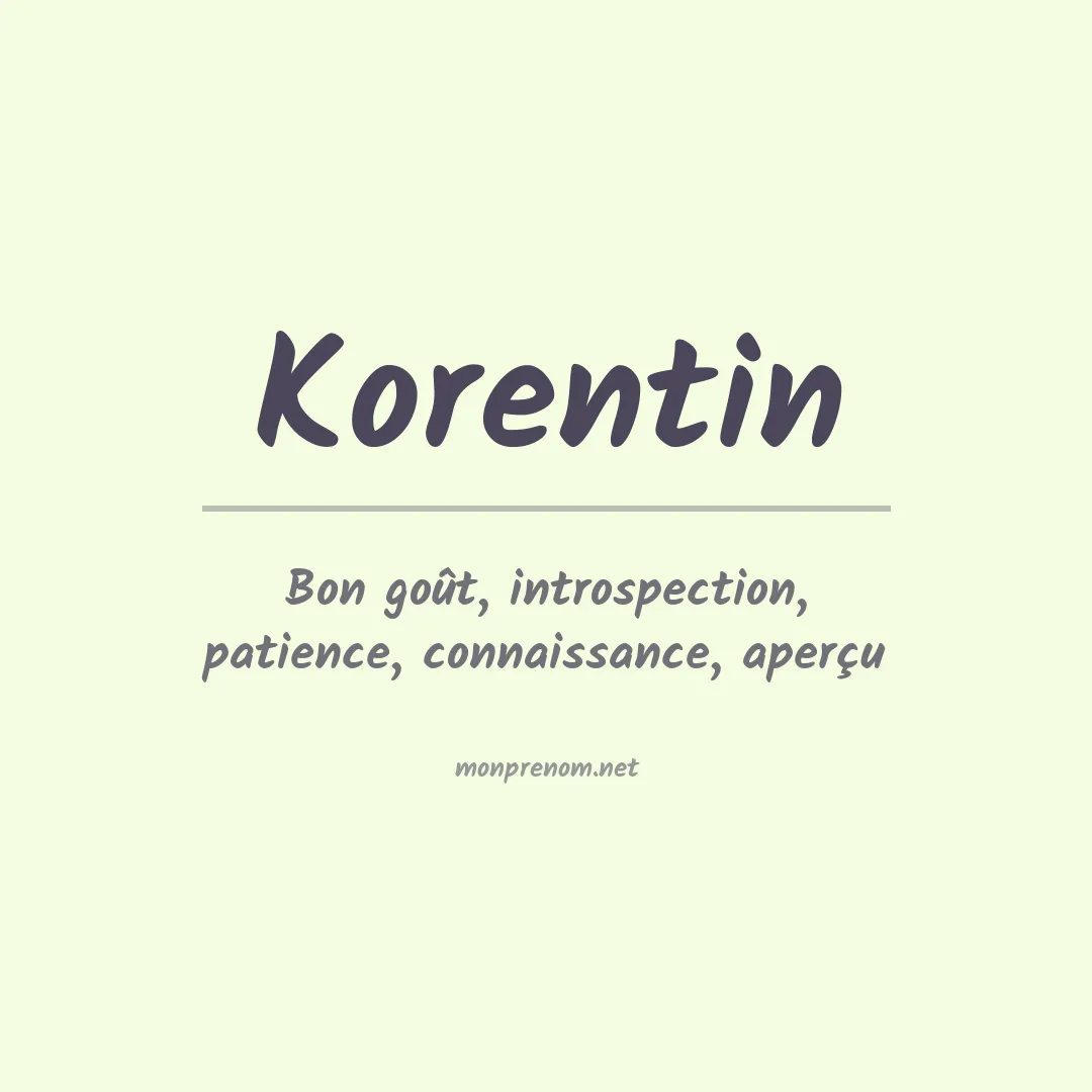 Signification du prénom Korentin