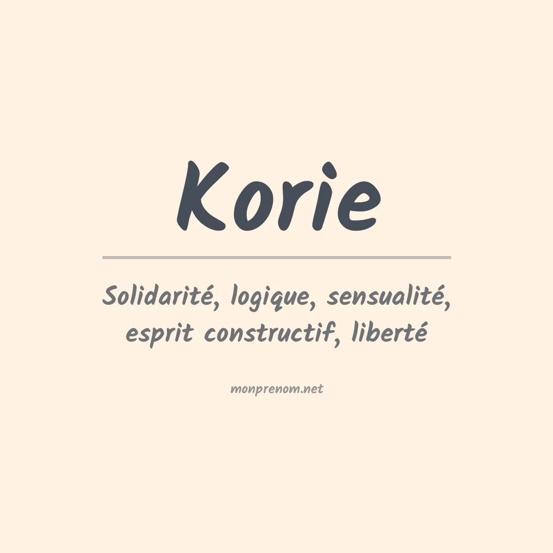 Signification du prénom Korie