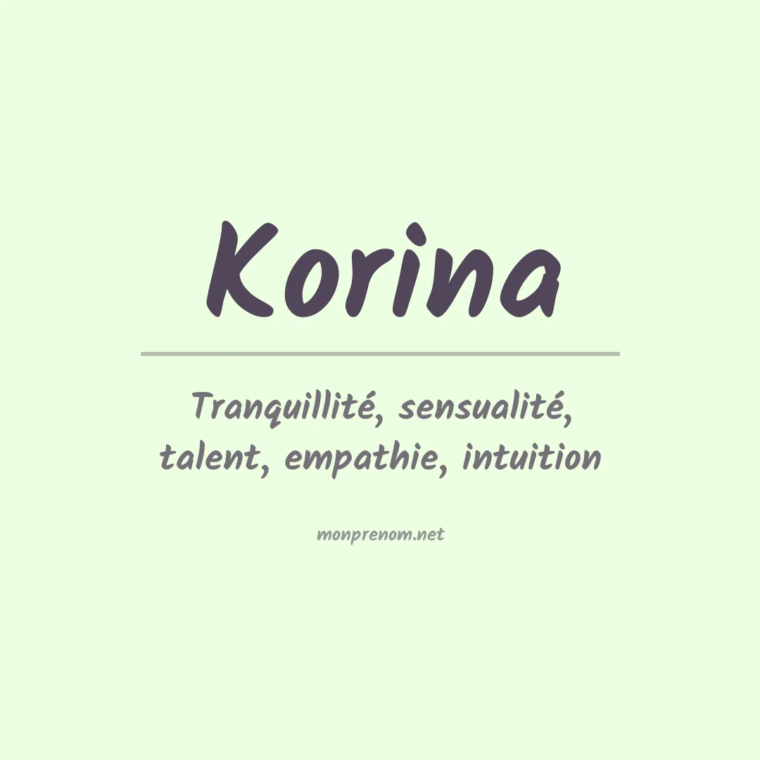 Signification du prénom Korina