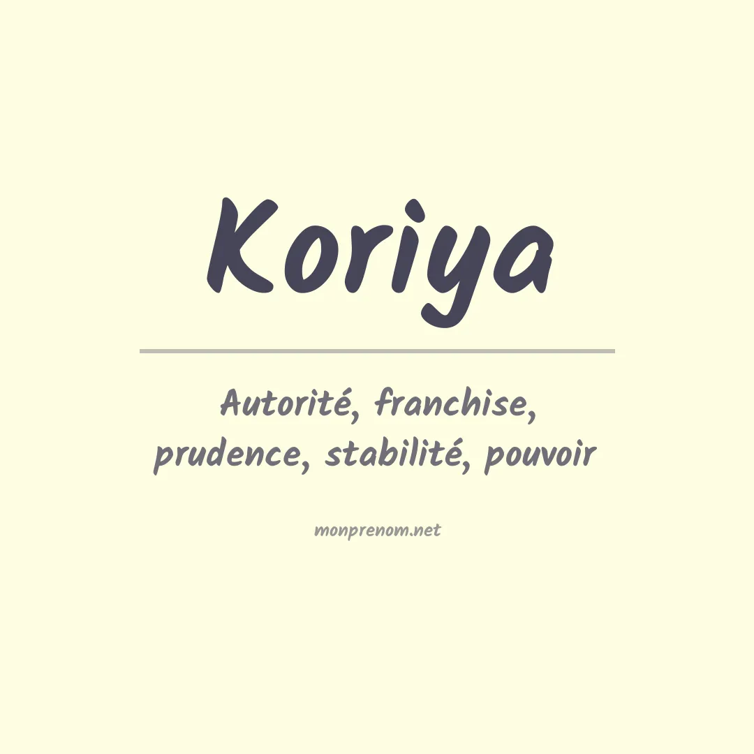 Signification du prénom Koriya