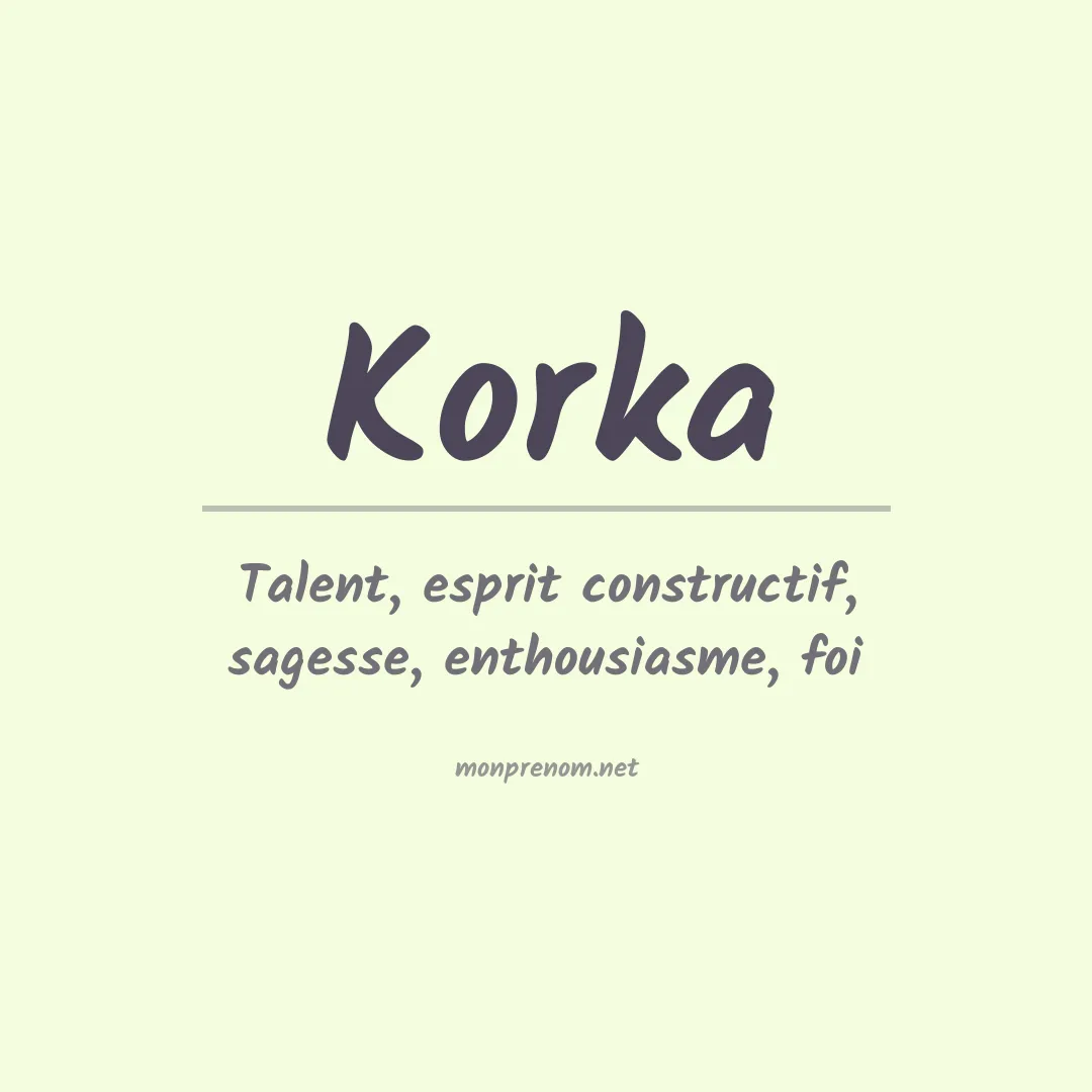Prénom Korka