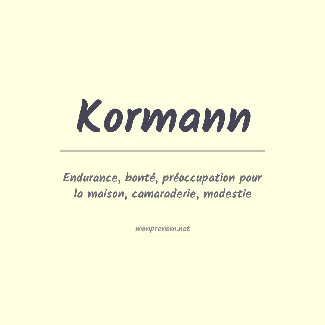 Prénom Kormann