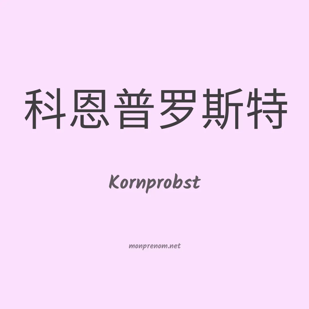 Kornprobst en chinois