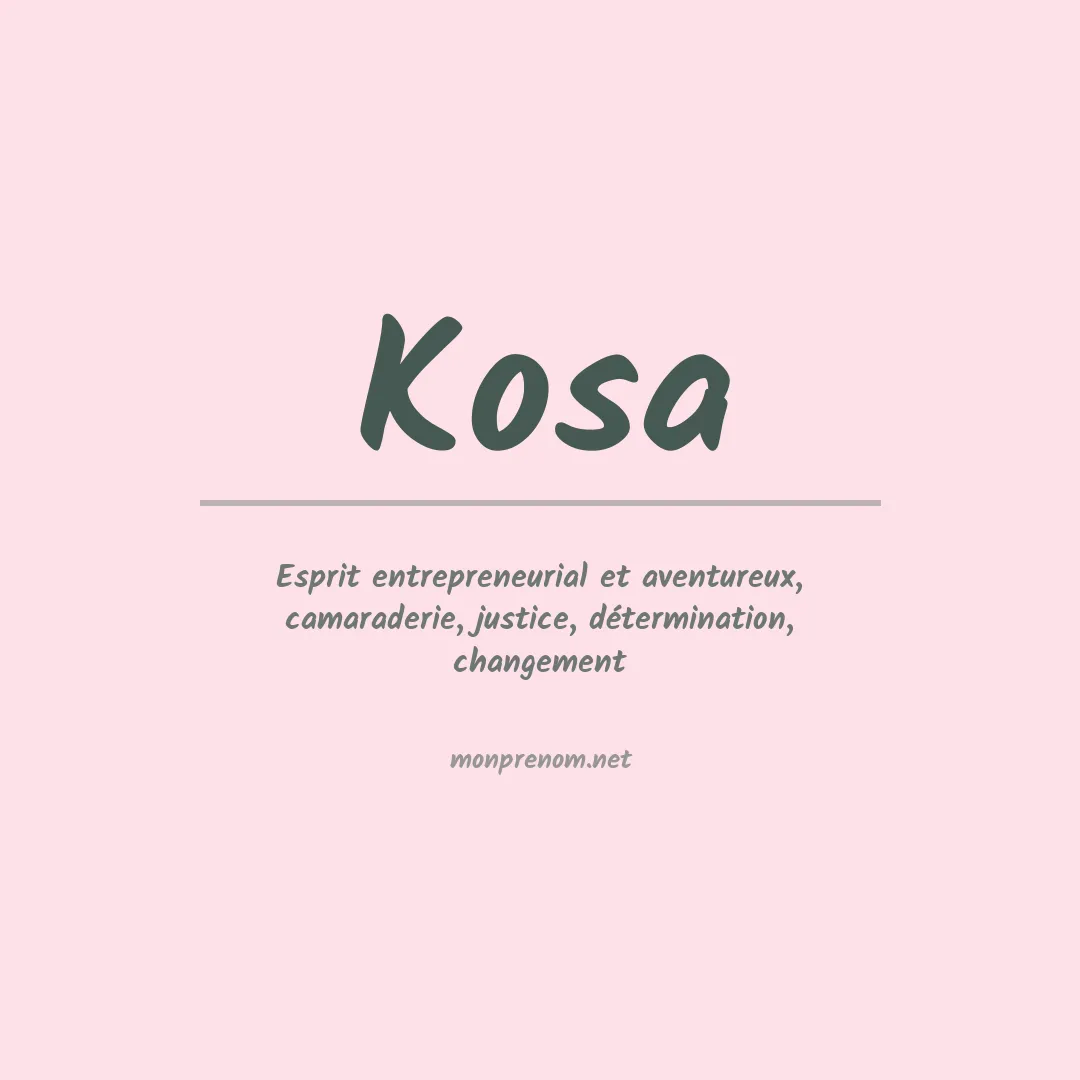 Prénom Kosa