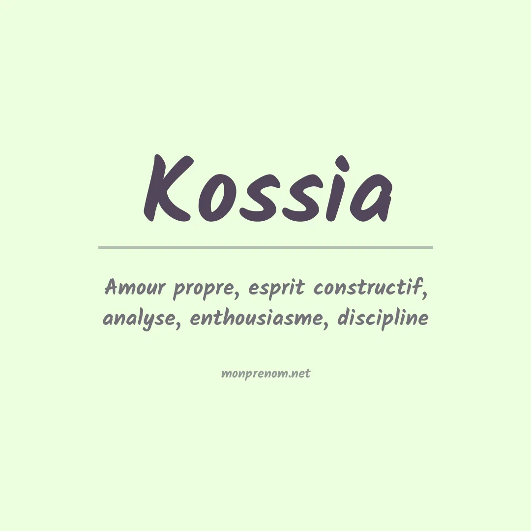 Prénom Kossia