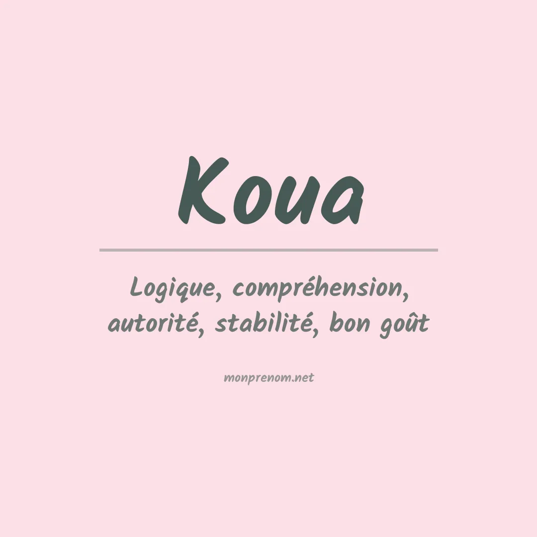 Prénom Koua