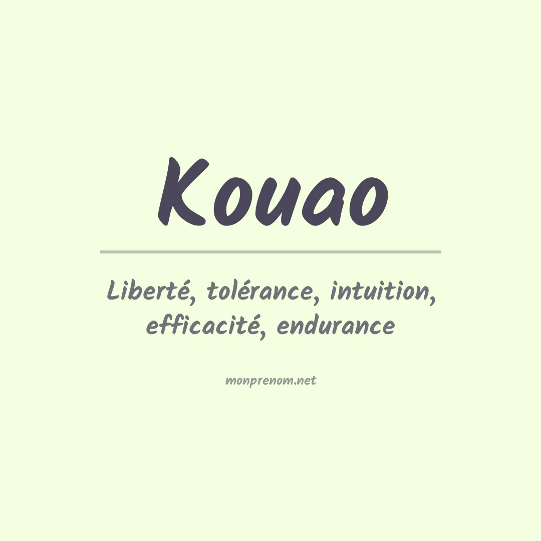 Signification du prénom Kouao