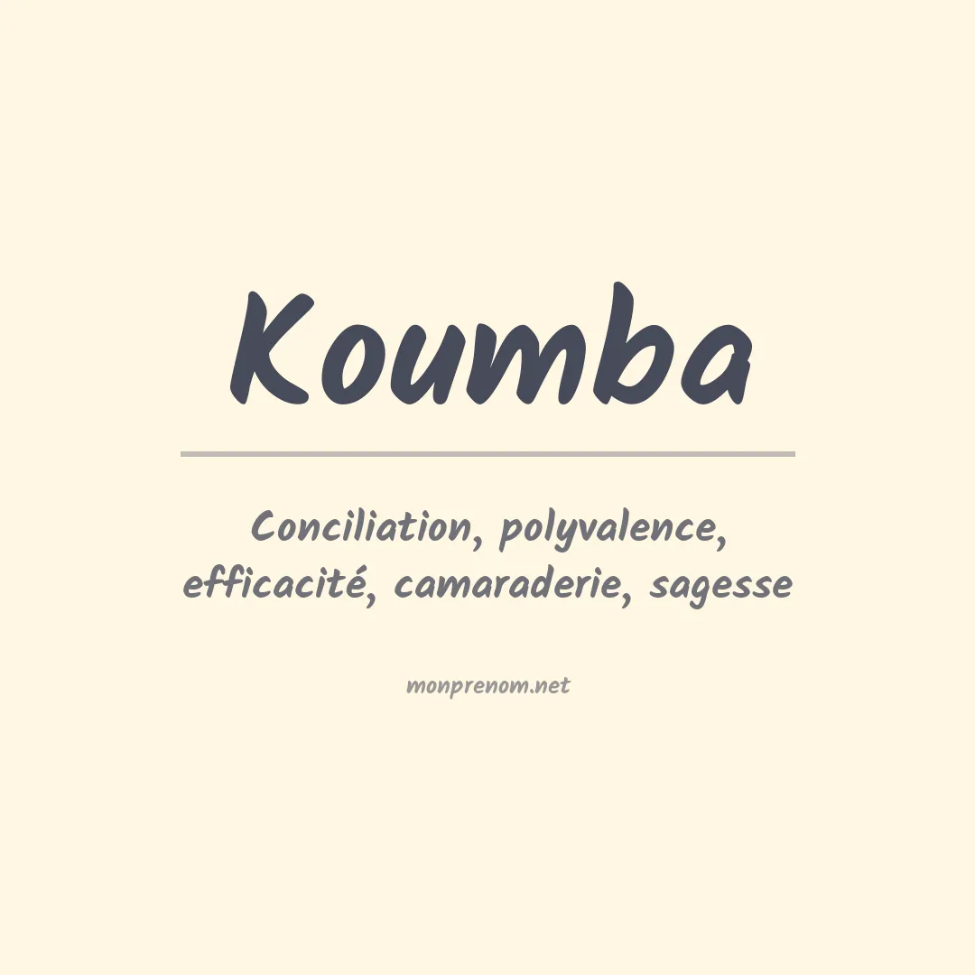 Signification du prénom Koumba