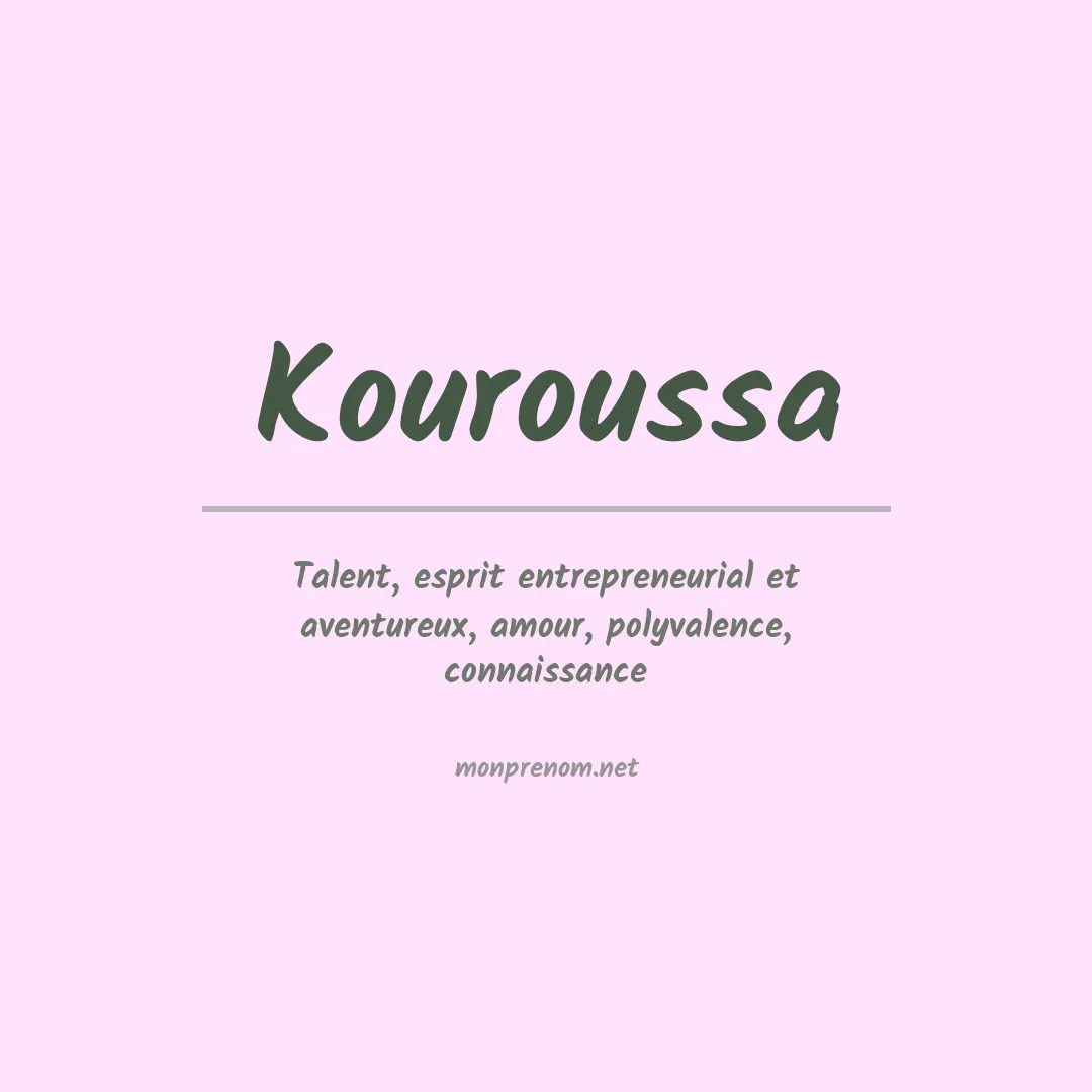 Signification du prénom Kouroussa