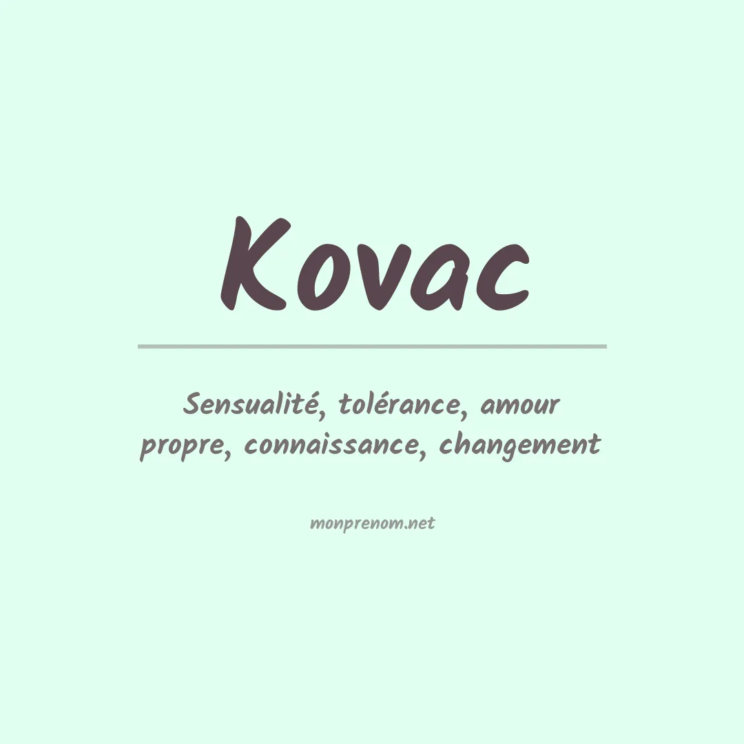 Prénom Kovac