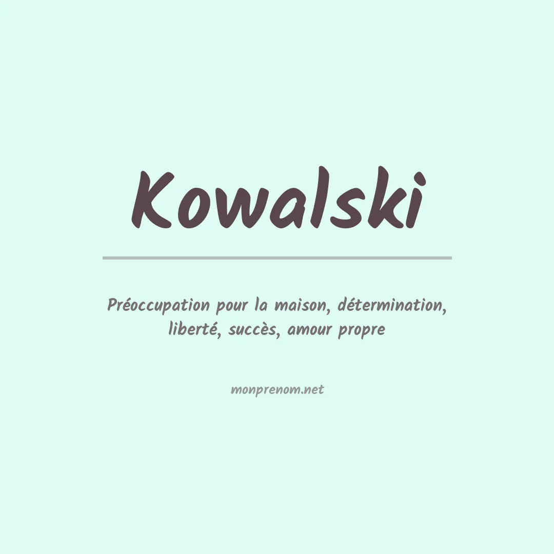 Prénom Kowalski
