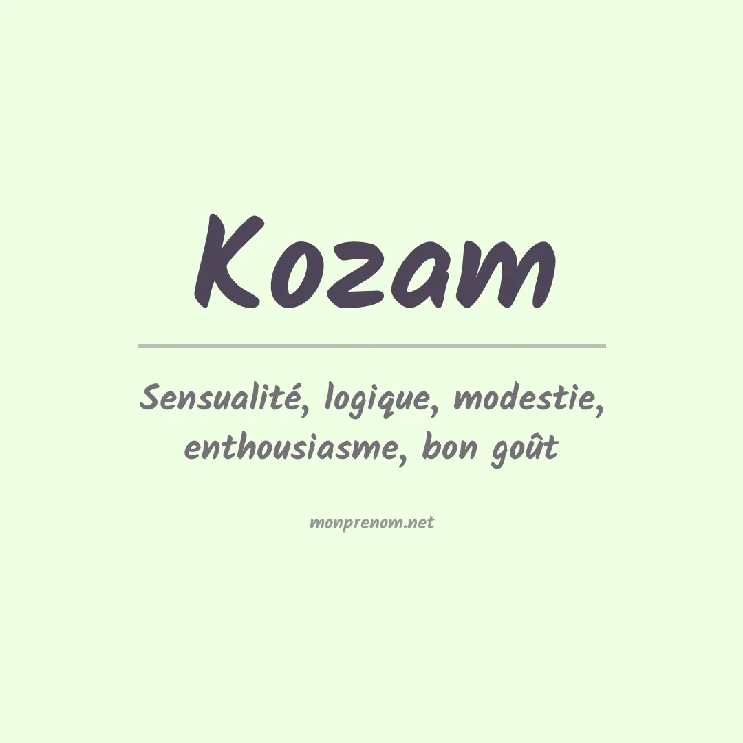 Signification du prénom Kozam