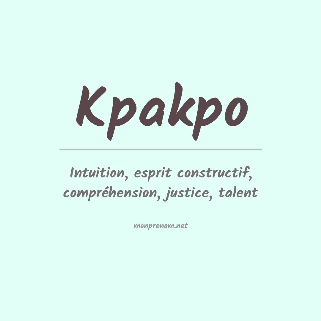Prénom Kpakpo