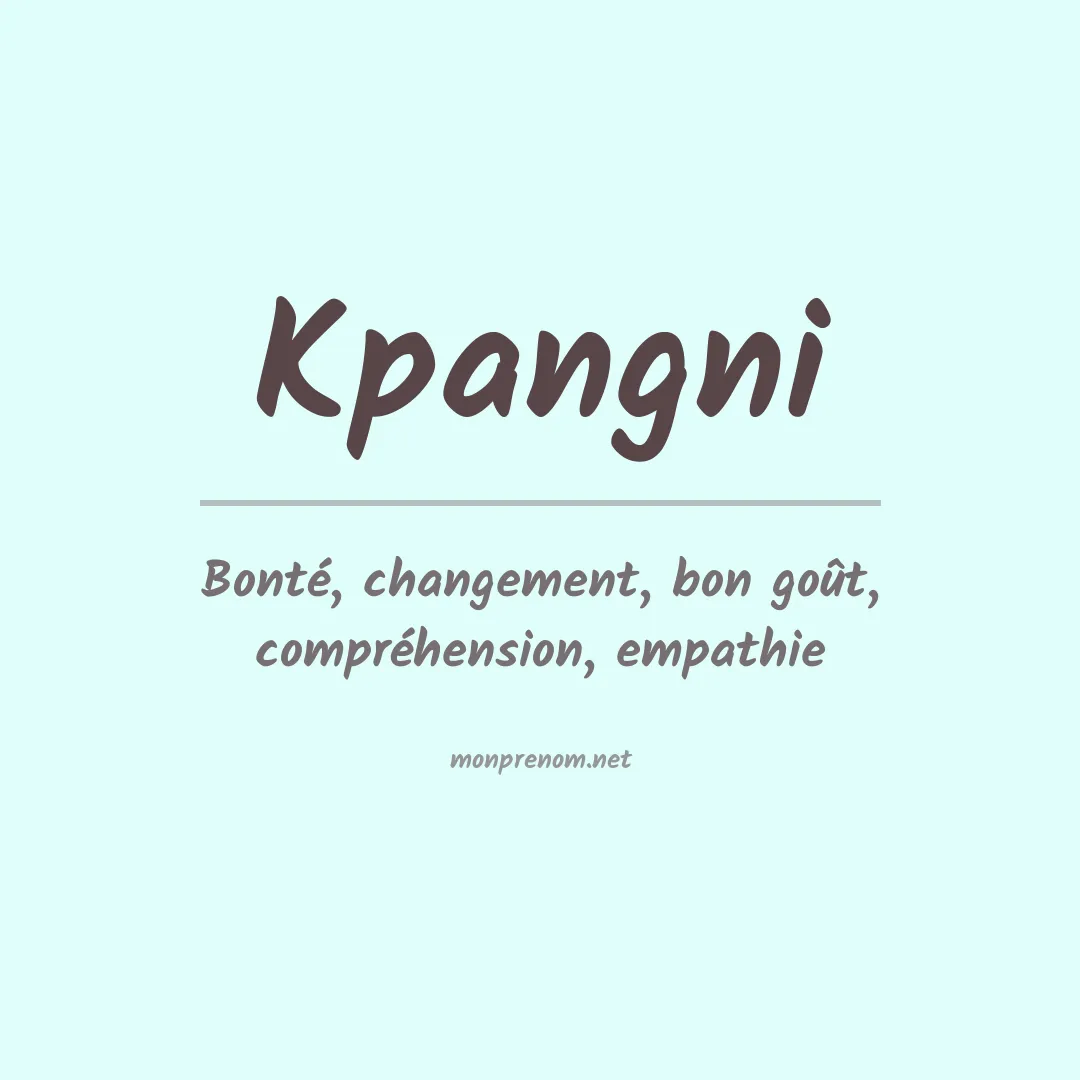 Prénom Kpangni